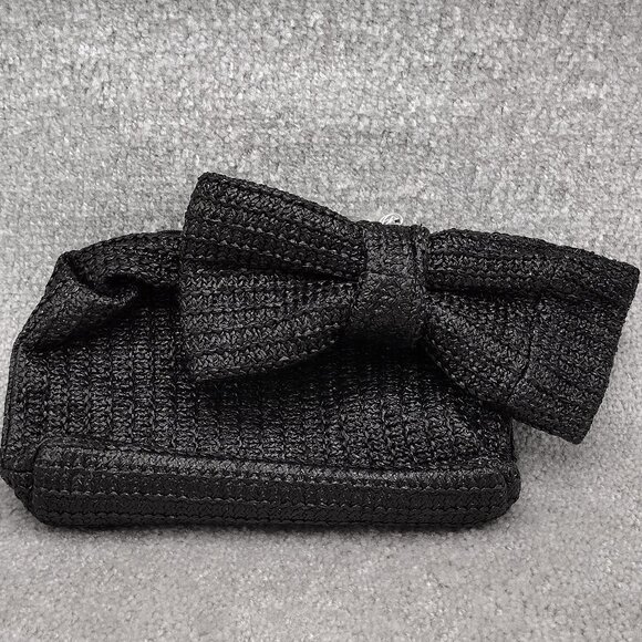 Handbags - Black Bow Clutch Handbag